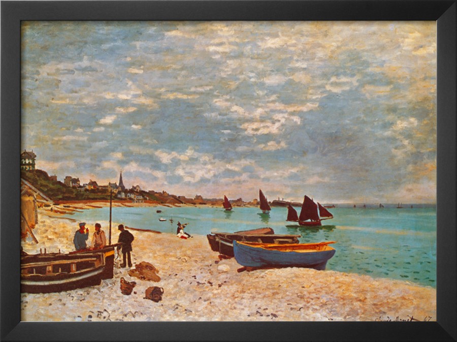 Beach At Sainte Adresse-Claude Monet Painting